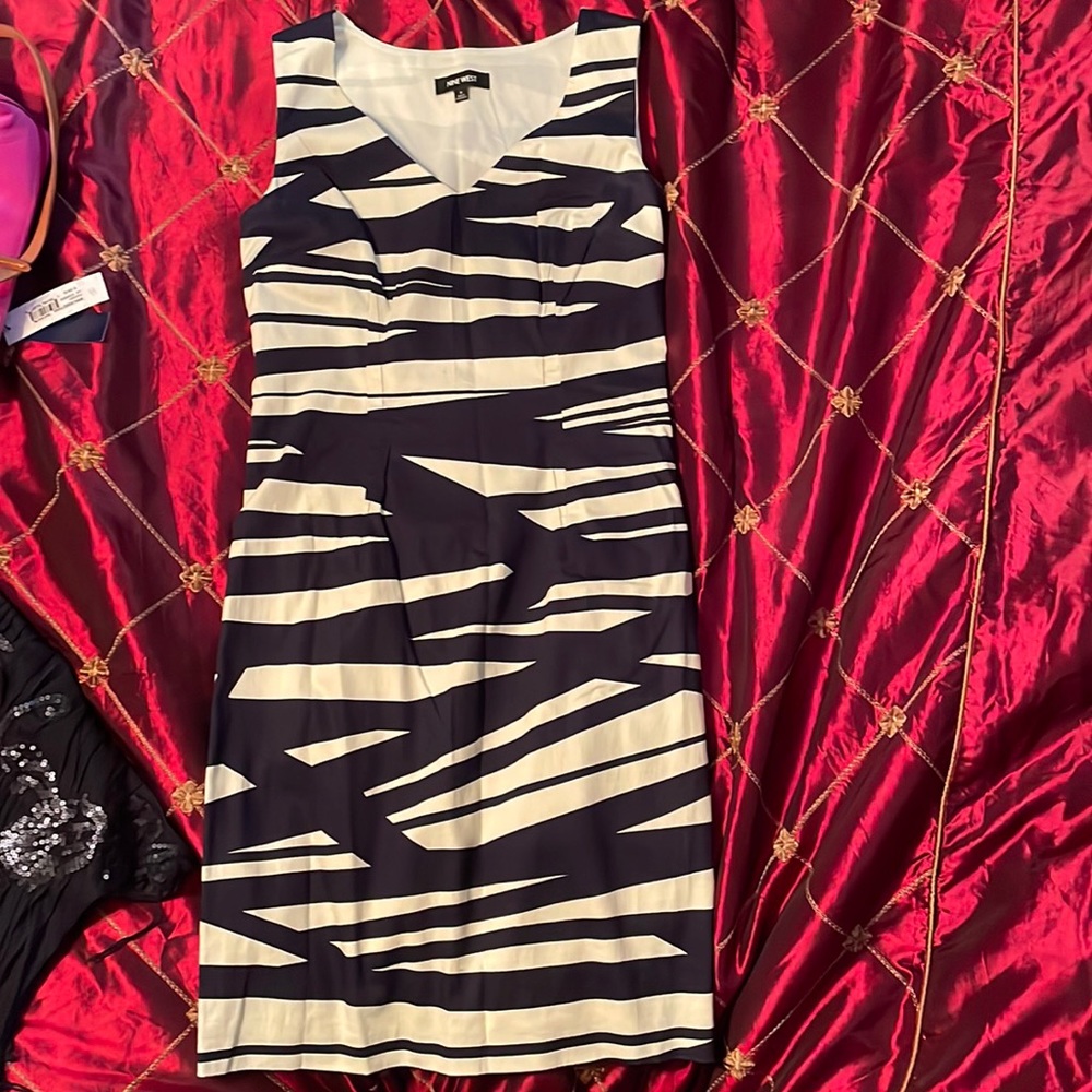 Navy and white Nine West wear to work dress size 6